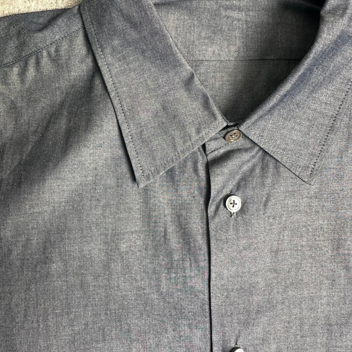 REGULAR COLLAR SHIRT UNSH Gray Open Cotton Shirt Size XL