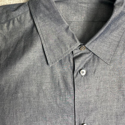 REGULAR COLLAR SHIRT UNSH Gray Open Cotton Shirt Size XL