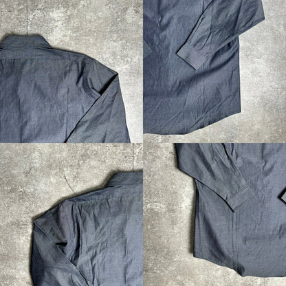 REGULAR COLLAR SHIRT UNSH Gray Open Cotton Shirt Size XL