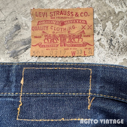 LEVI'S 70s 505 Big E Dark Wash Denim Jeans Blue Size W33