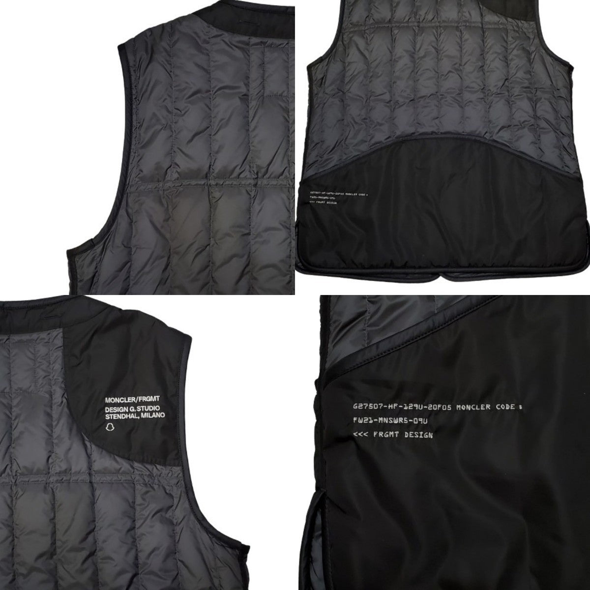 MONCLER GENIUS FRGMT DALIM Down Vest Black Size 2
