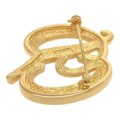 Christian Dior Gold CD Stone Brooch