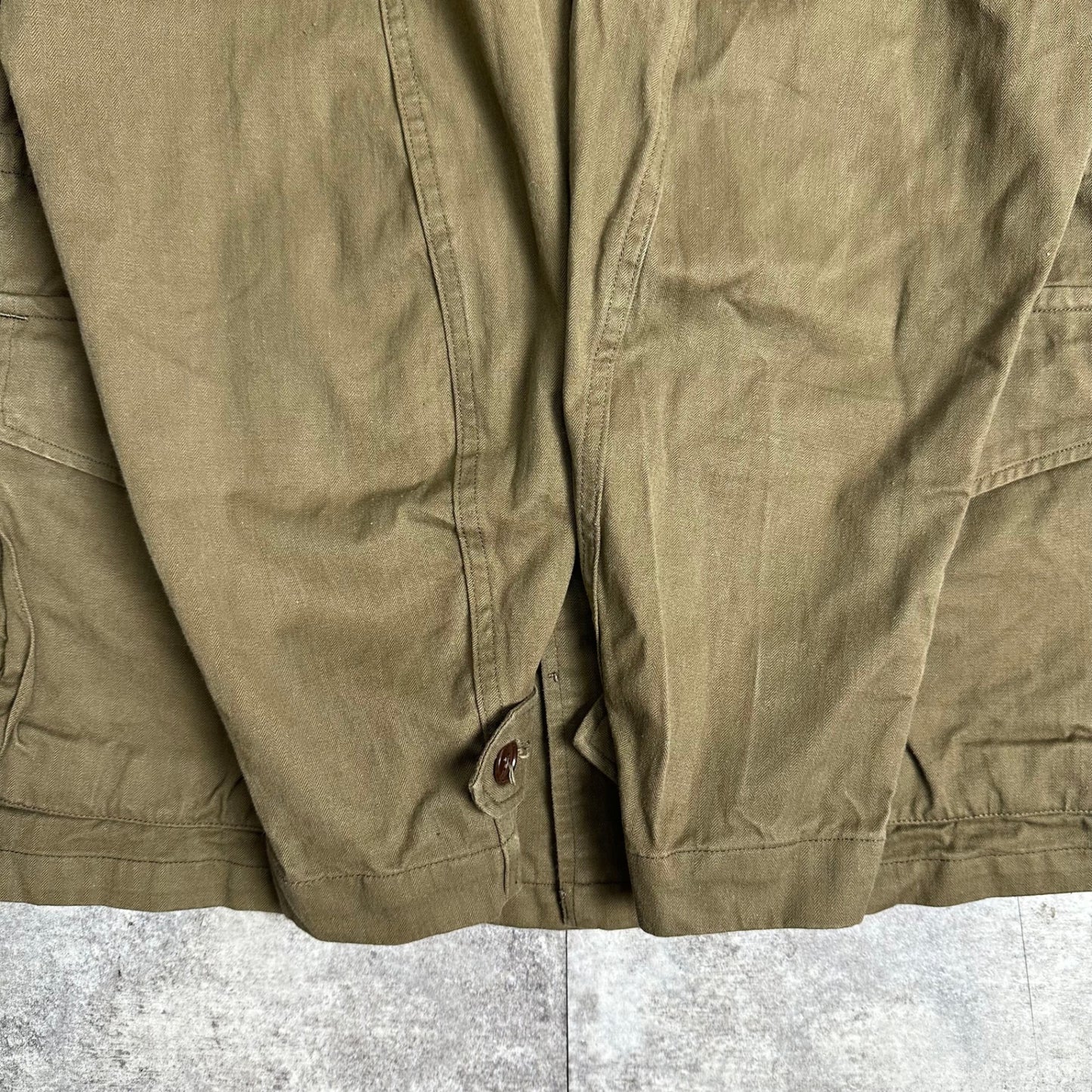 HBT 50s 60s French Army M-47 HBT Field Jacket Brown Size 26