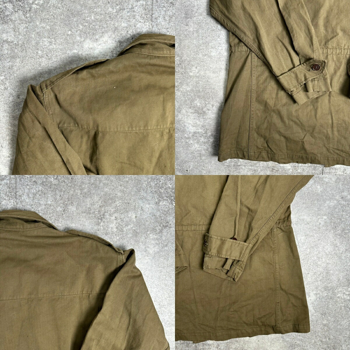 HBT 50s 60s French Army M-47 HBT Field Jacket Brown Size 26