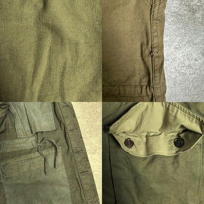 HBT 50s 60s French Army M-47 HBT Field Jacket Brown Size 26