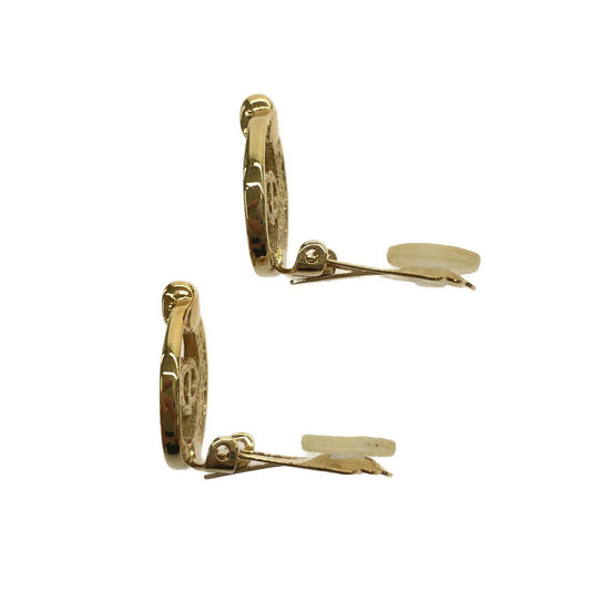 Christian Dior Gold Simple Logo Earrings