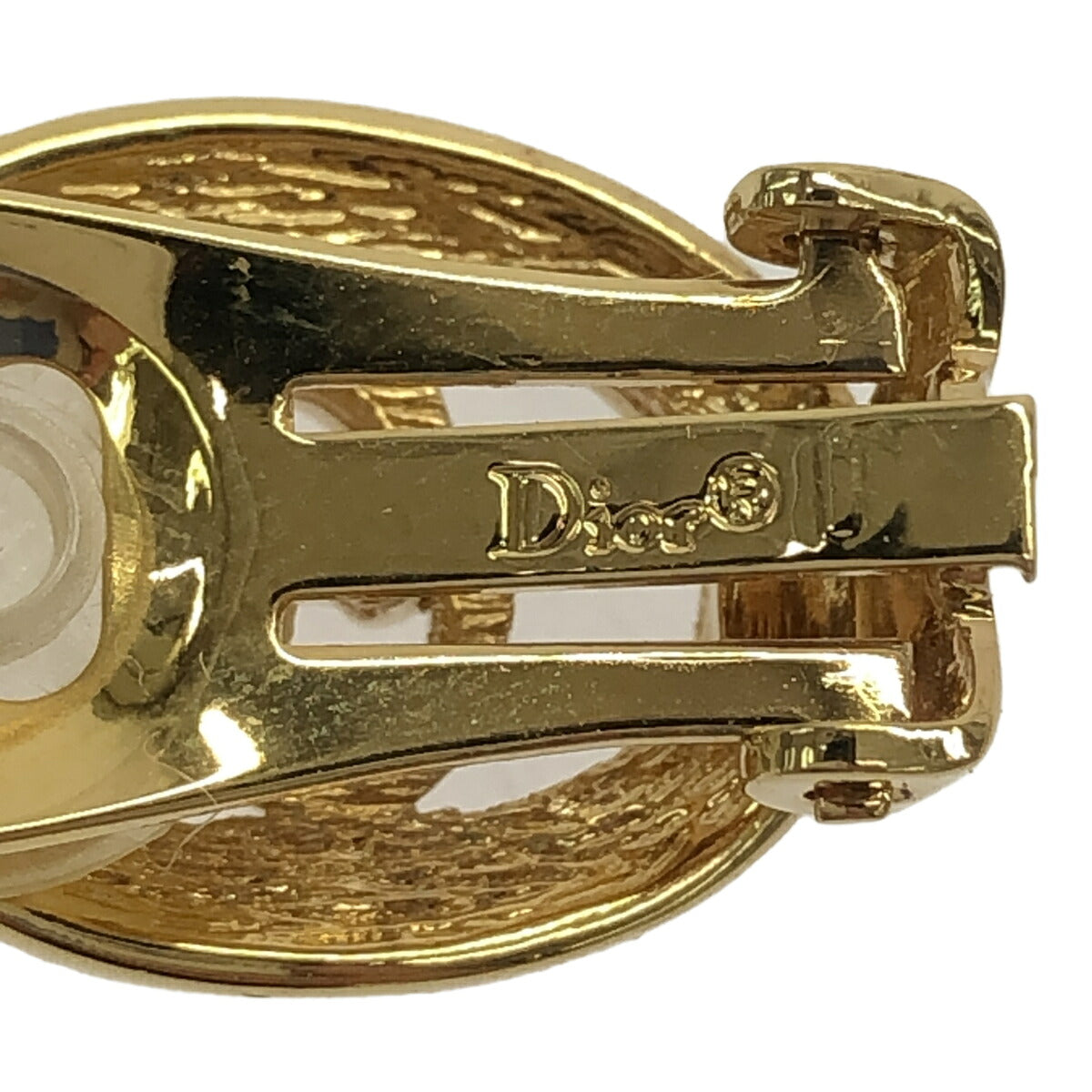 Christian Dior Gold Simple Logo Earrings
