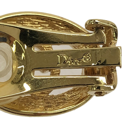 Christian Dior Gold Simple Logo Earrings