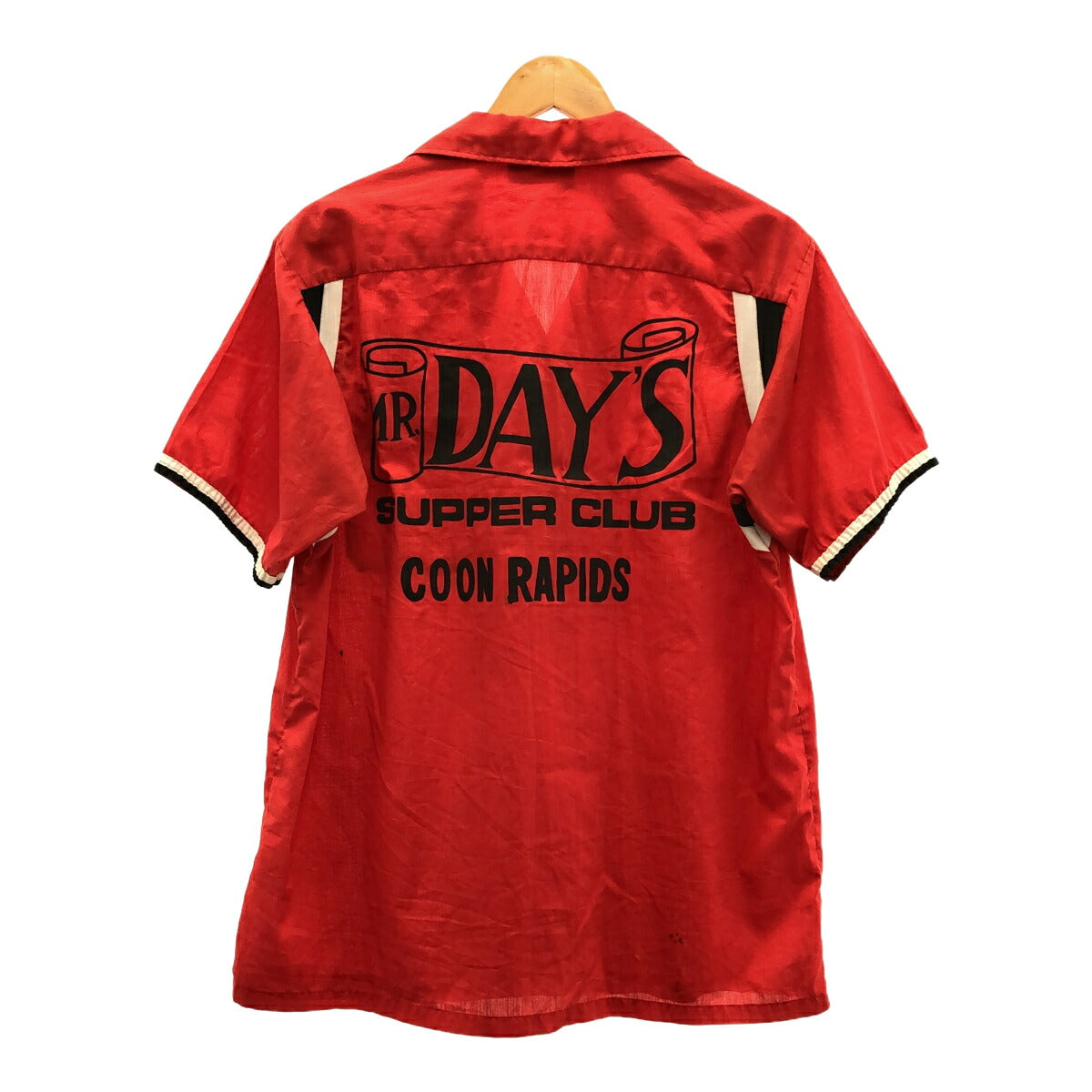 Vintage 70s MR.DAY'S SUPER CLUB Red Bowling Shirt USA Size M