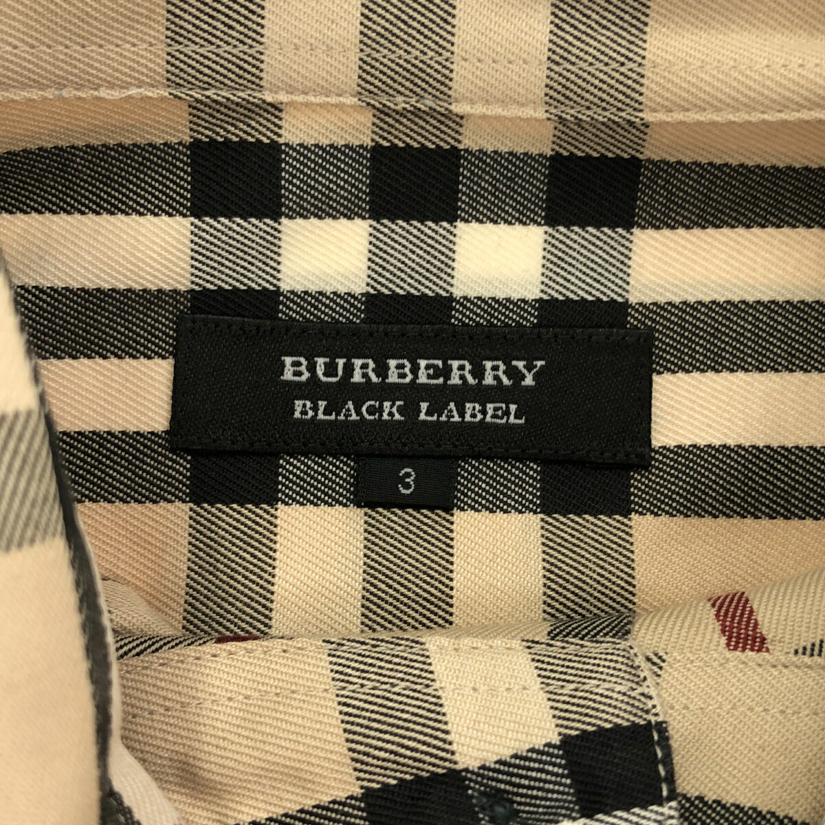 Burberry Black Label Nova Check Cotton Shirt Beige Size 3