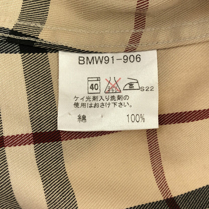 Burberry Black Label Nova Check Cotton Shirt Beige Size 3