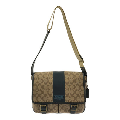 Coach Heritage Stripe Leather Shoulder Bag