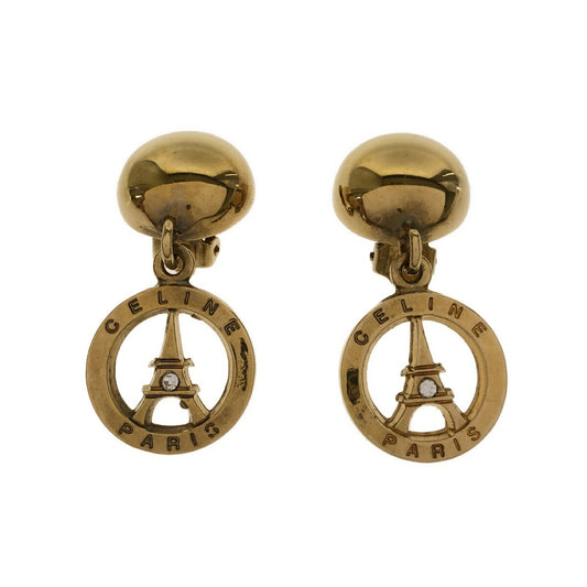 CELINE Eiffel Tower Motif Gold Earrings