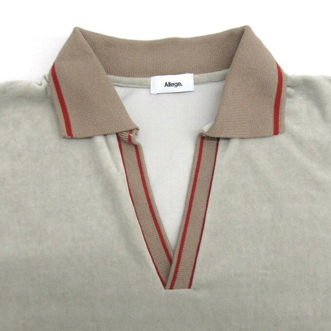 Allege. Switch Rib S/S Skipper Shirt Beige Size 3