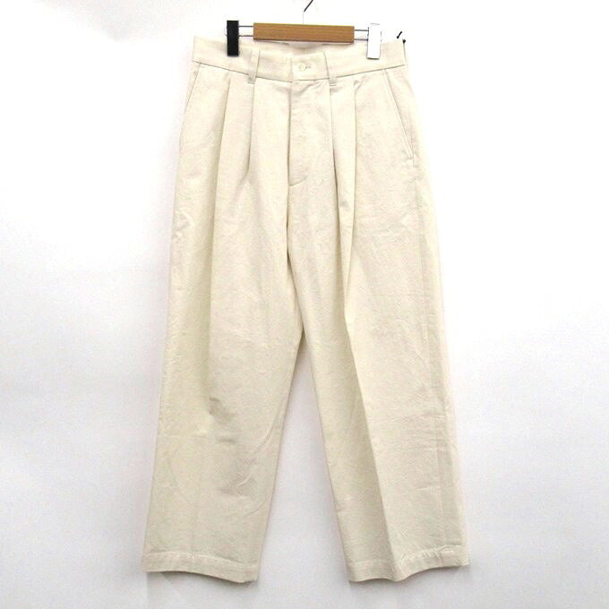 stein Off-White Wide Straight Trousers Size S