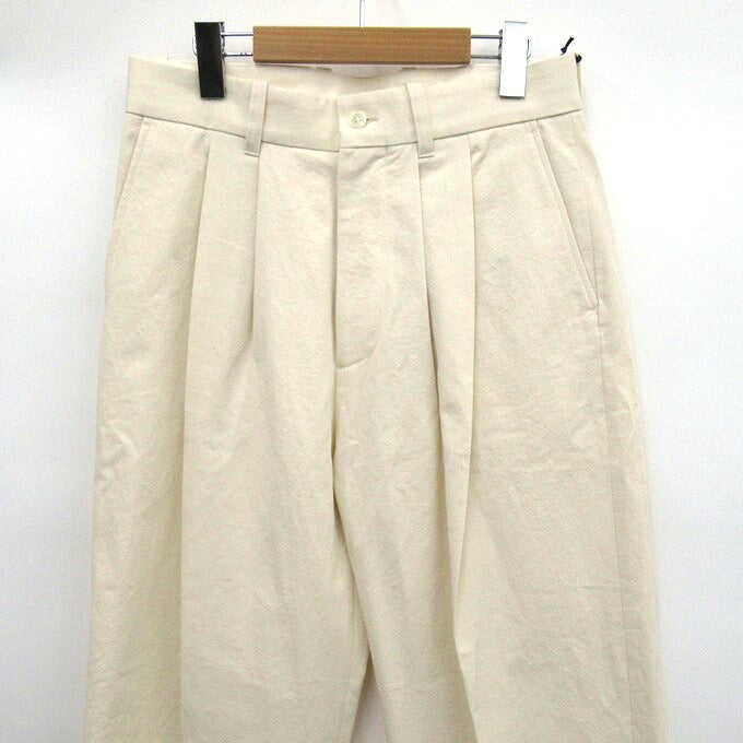 stein Off-White Wide Straight Trousers Size S