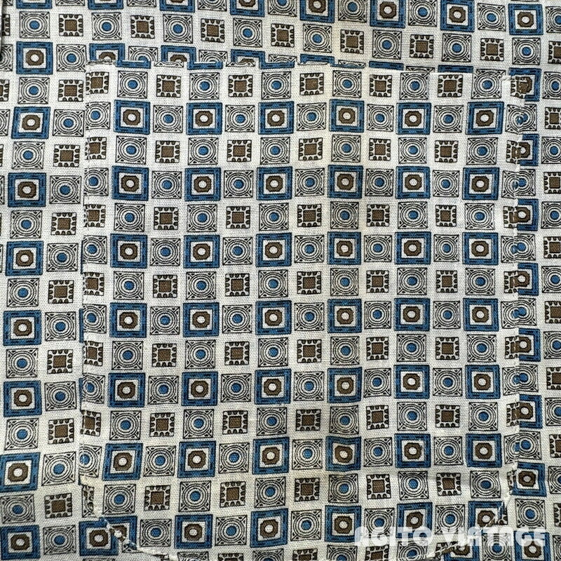 TOWN TOPIC 60s Printed Cotton Shirt Deadstock Blue Size S