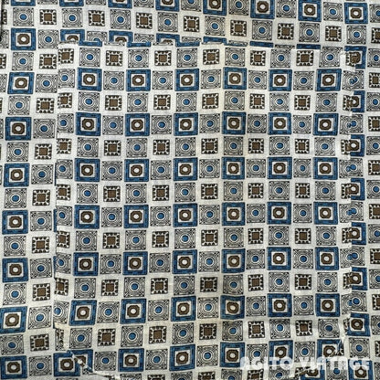 TOWN TOPIC 60s Printed Cotton Shirt Deadstock Blue Size S
