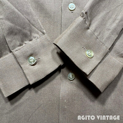 Di Lido 60s NOS Rayon Emblem Embroidered Shirt Beige Size S