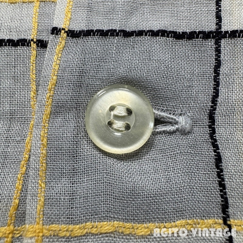 VAN HEUSEN 60s Sheer Open Collar Check Shirt Multi Size M