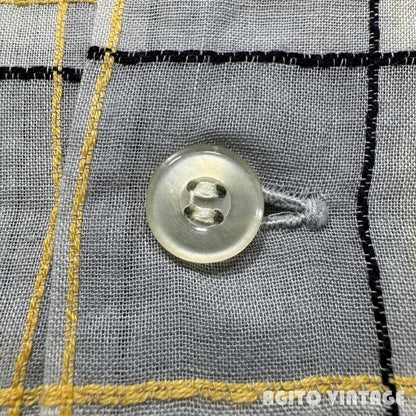 VAN HEUSEN 60s Sheer Open Collar Check Shirt Multi Size M