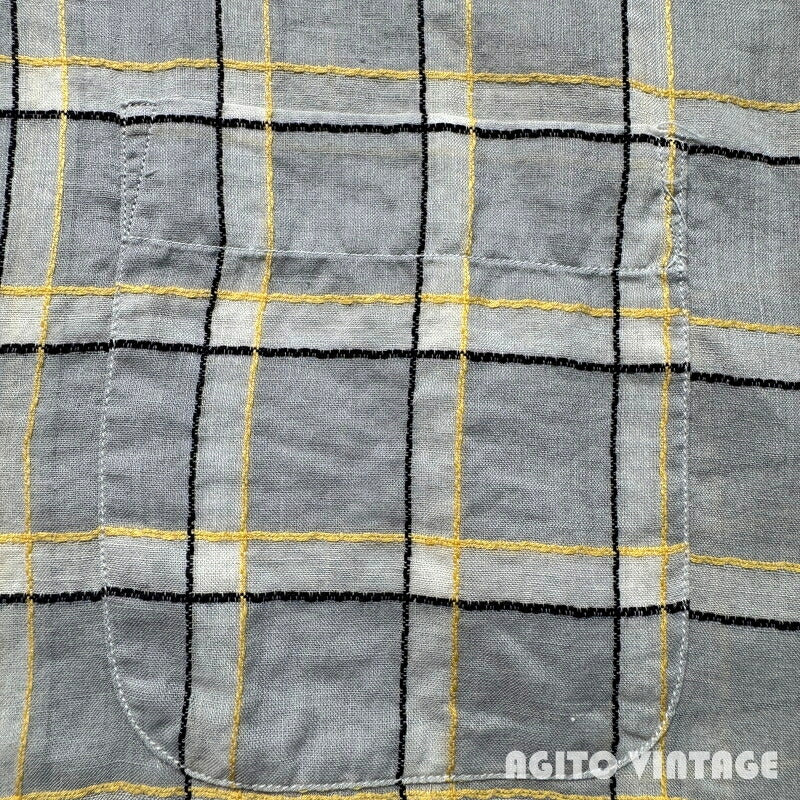 VAN HEUSEN 60s Sheer Open Collar Check Shirt Multi Size M