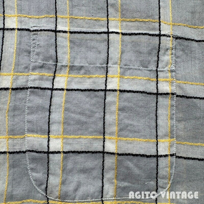 VAN HEUSEN 60s Sheer Open Collar Check Shirt Multi Size M