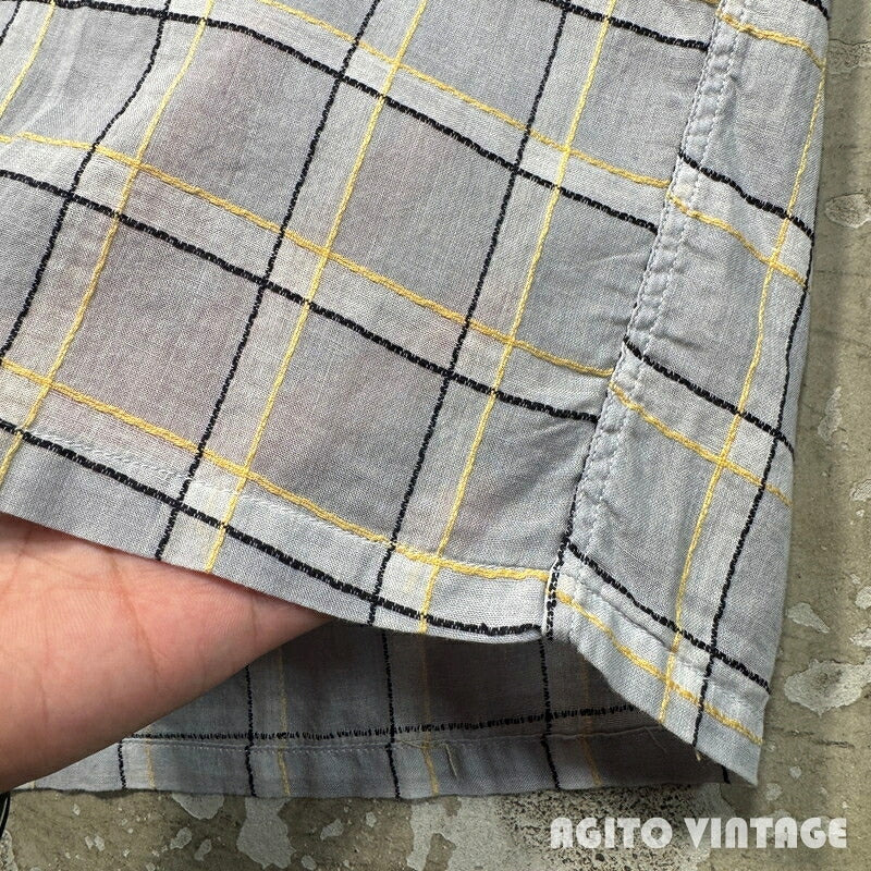VAN HEUSEN 60s Sheer Open Collar Check Shirt Multi Size M
