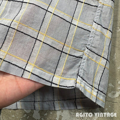 VAN HEUSEN 60s Sheer Open Collar Check Shirt Multi Size M
