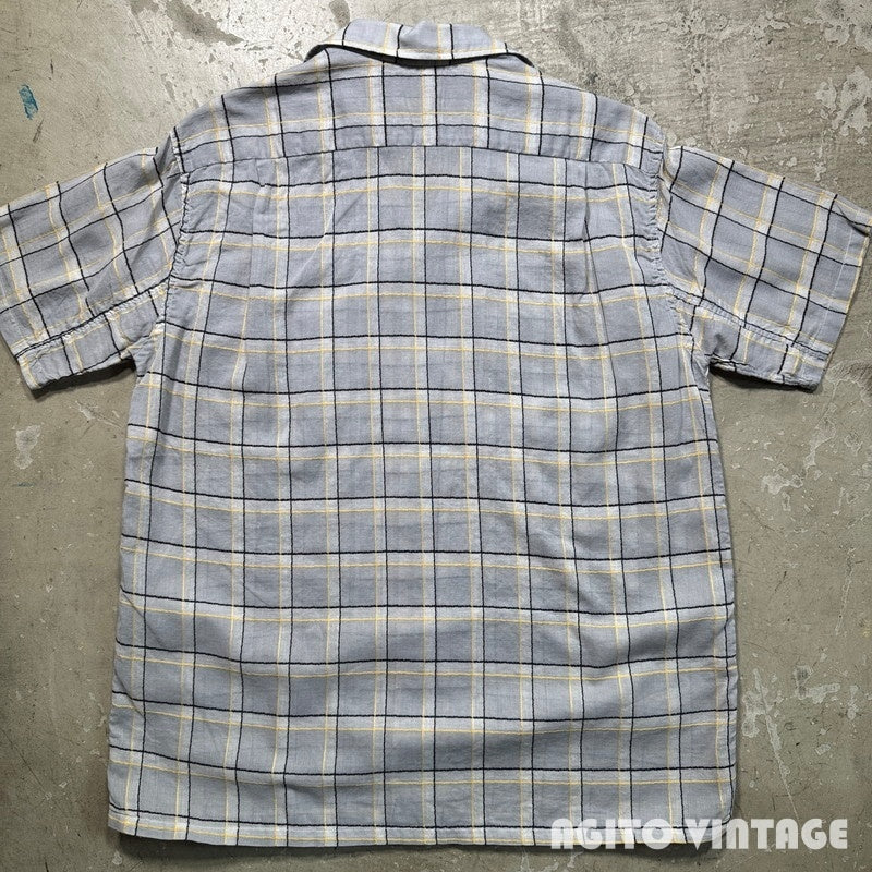 VAN HEUSEN 60s Sheer Open Collar Check Shirt Multi Size M