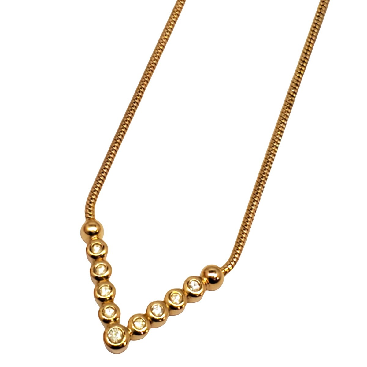 Christian Dior Vintage GP V-Motif Necklace