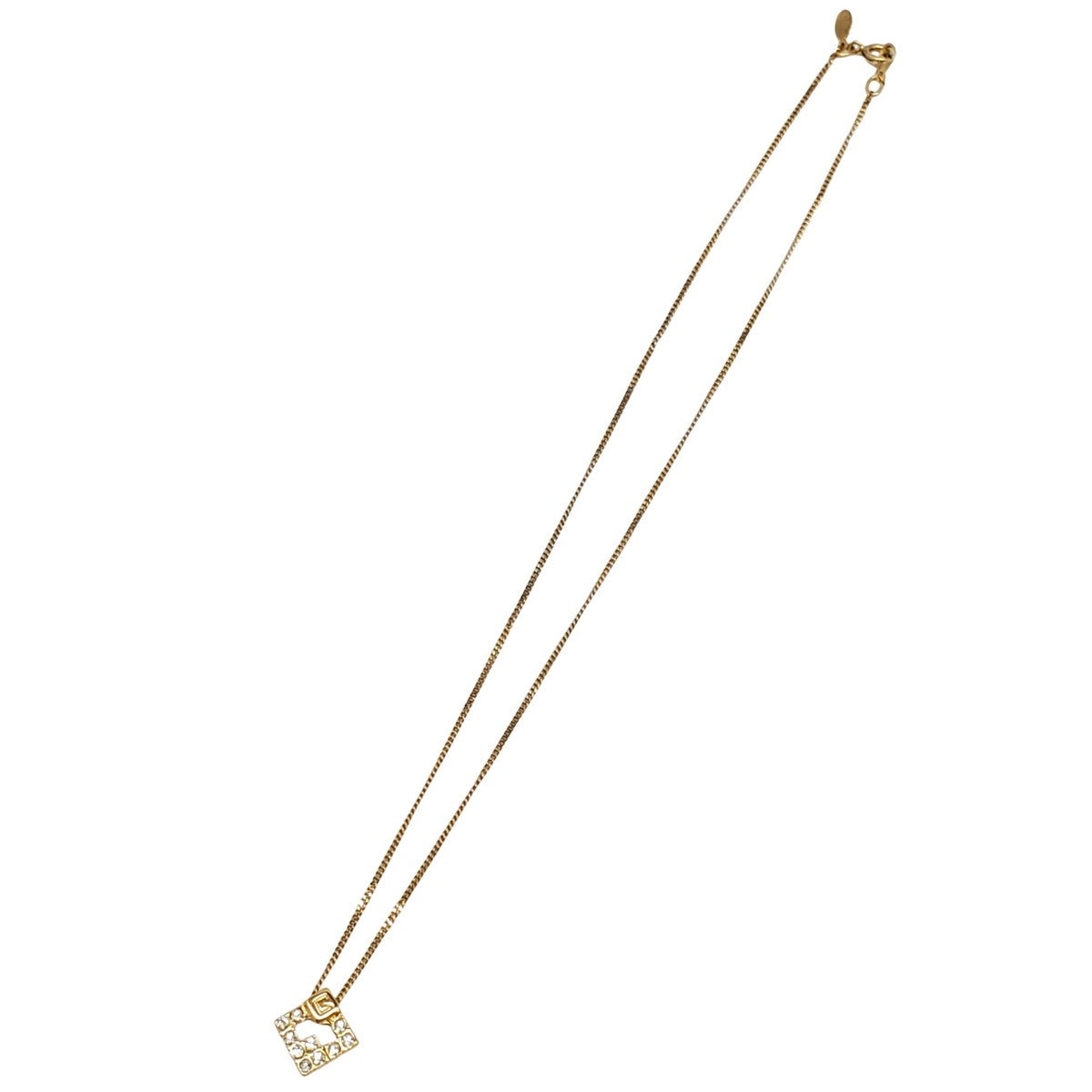 GIVENCHY Gold G-Logo Rhinestone Necklace