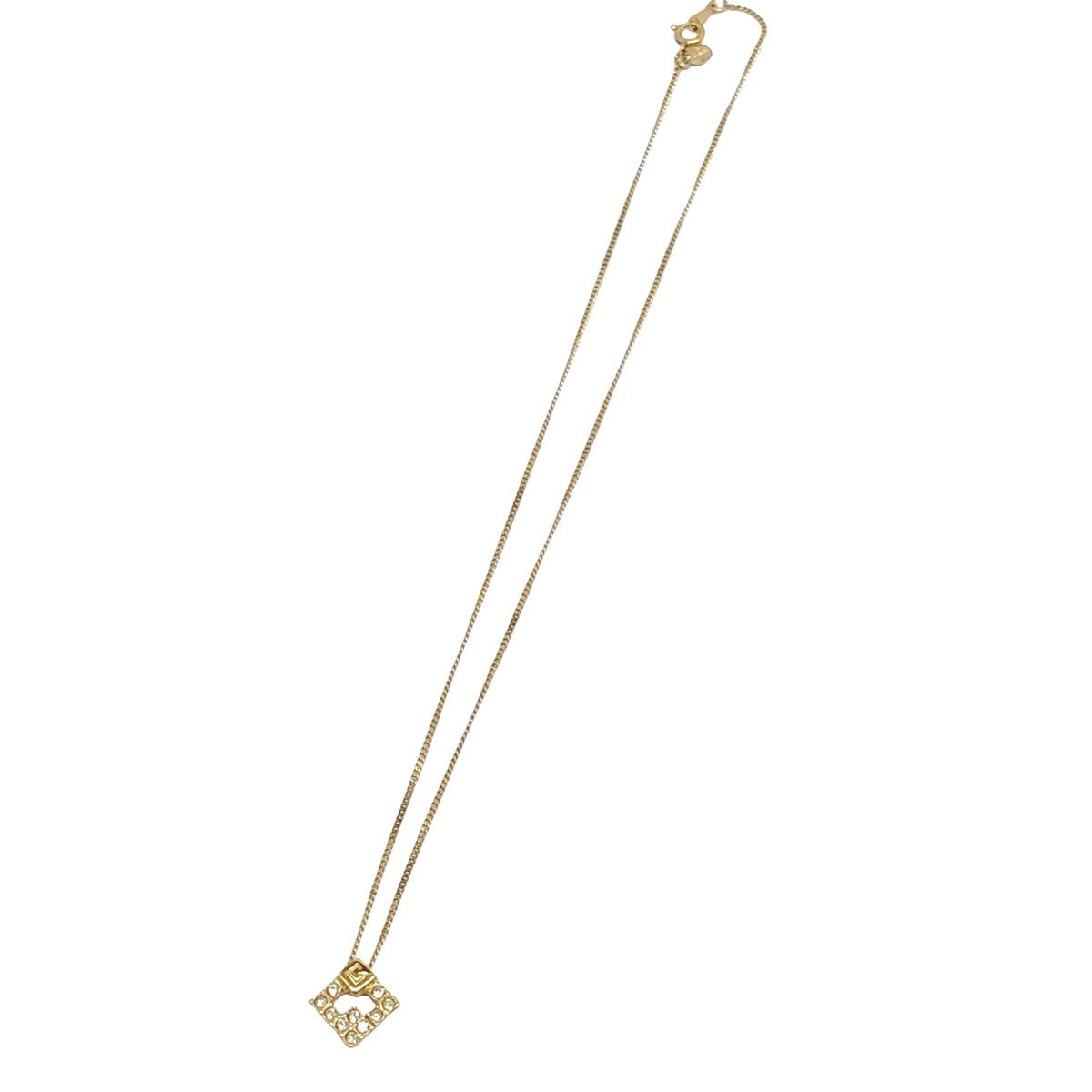 GIVENCHY Logo Rhinestone Plated Necklace