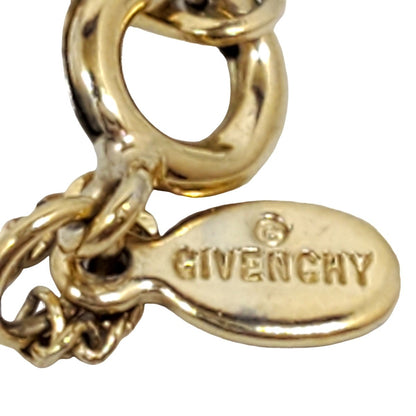 GIVENCHY Logo Rhinestone Plated Necklace