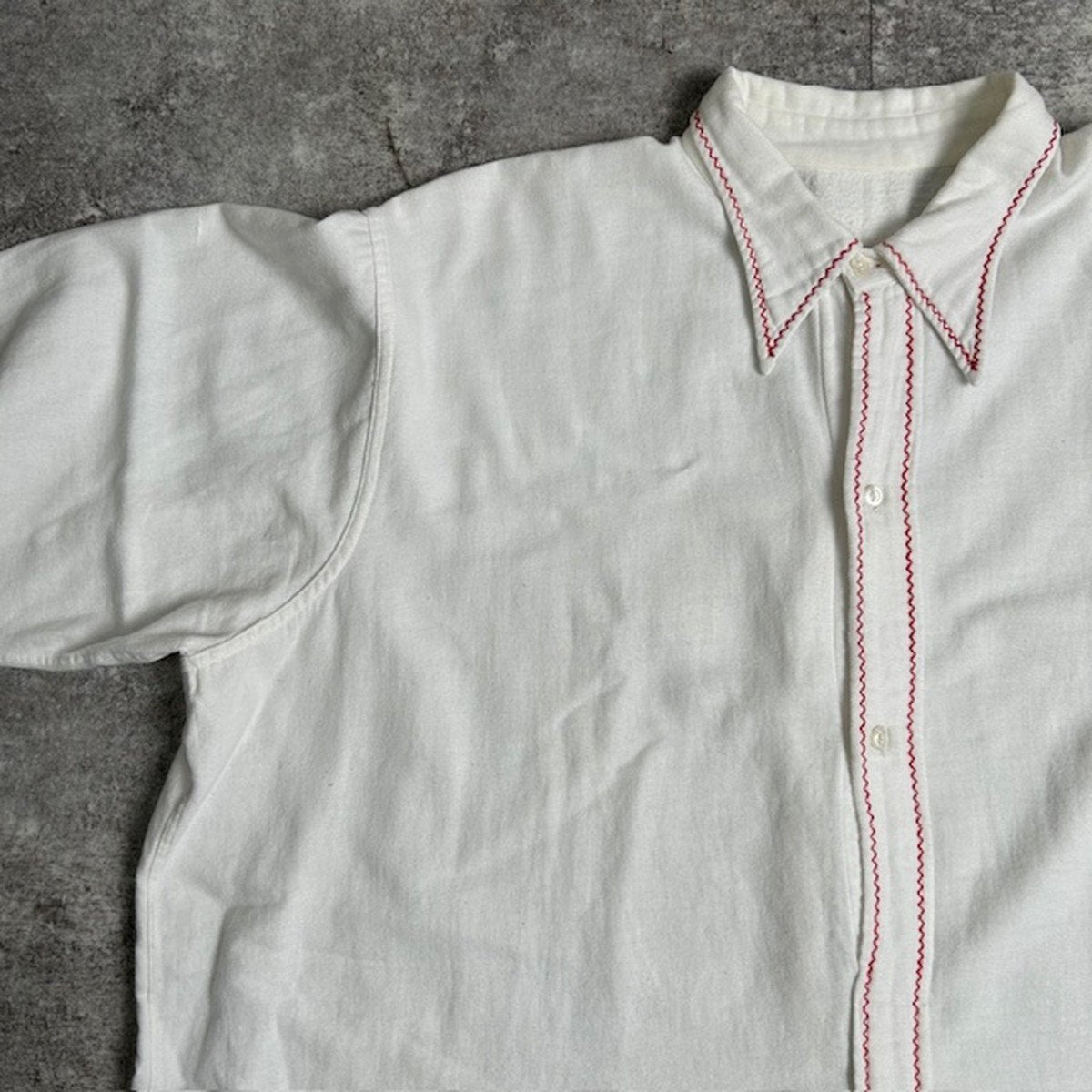 EURO VINTAGE 30s French Farmers Linen Shirt White Size XL