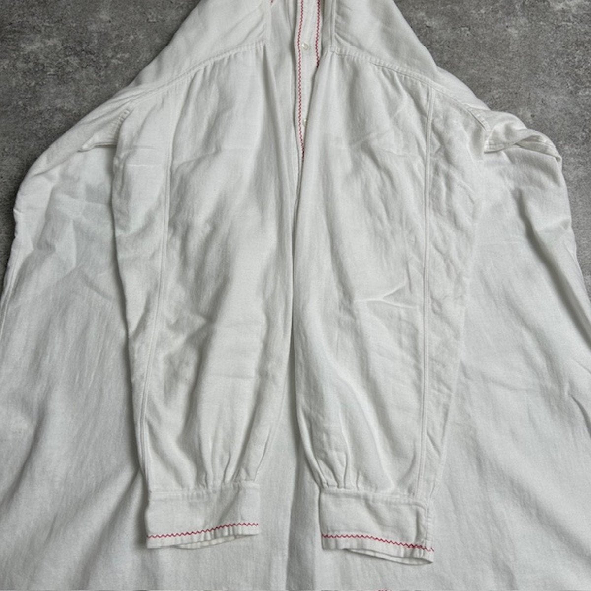 EURO VINTAGE 30s French Farmers Linen Shirt White Size XL