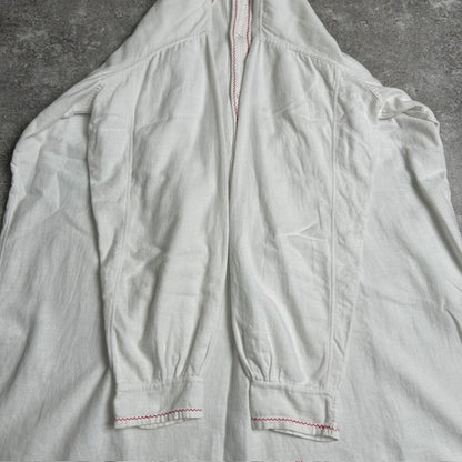 EURO VINTAGE 30s French Farmers Linen Shirt White Size XL