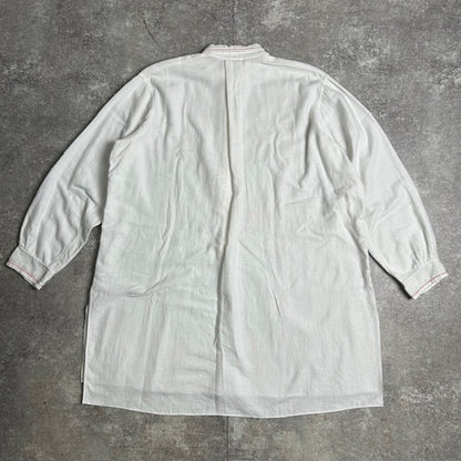 EURO VINTAGE 30s French Farmers Linen Shirt White Size XL
