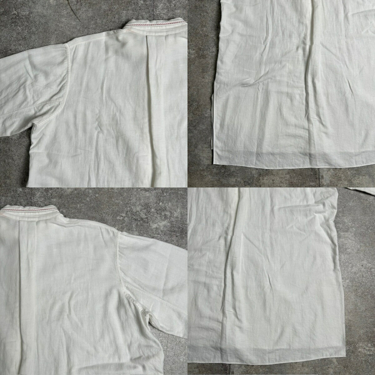 EURO VINTAGE 30s French Farmers Linen Shirt White Size XL