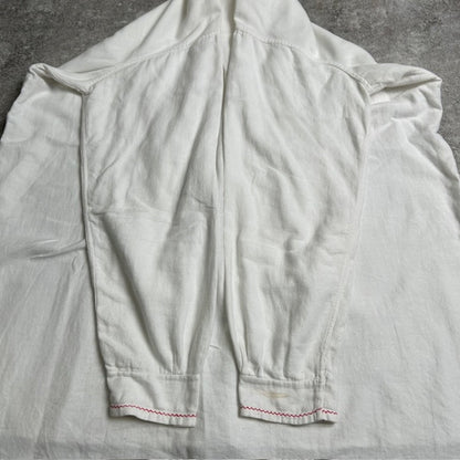 EURO VINTAGE 30s French Farmers Linen Shirt White Size XL