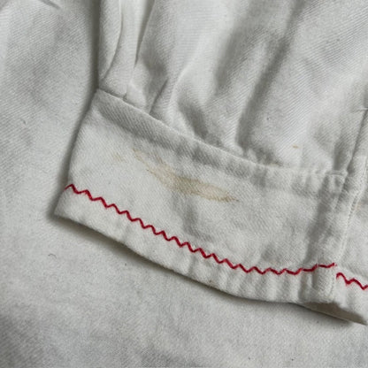EURO VINTAGE 30s French Farmers Linen Shirt White Size XL