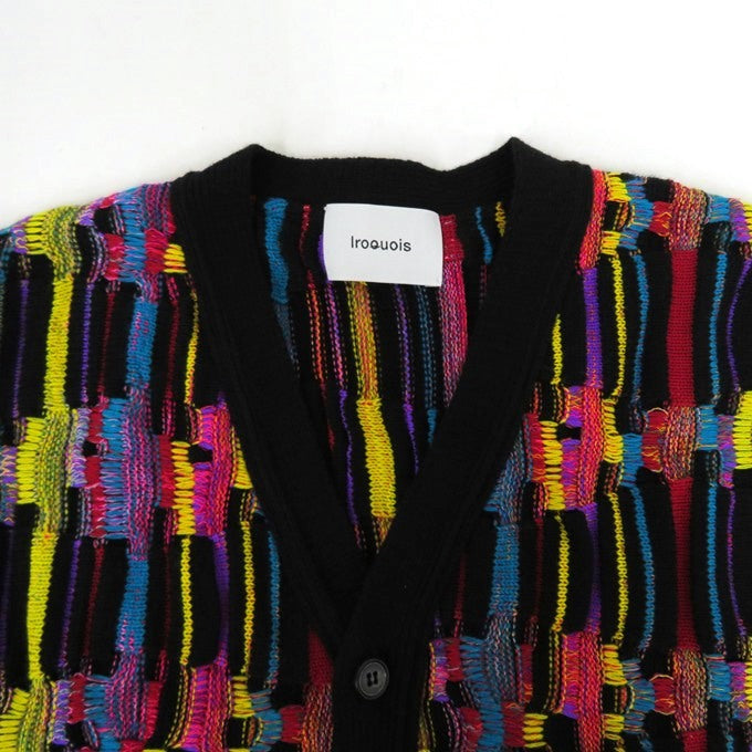Iroquois 7GG Pullup Crazy Knit Cardigan Multi Size 1