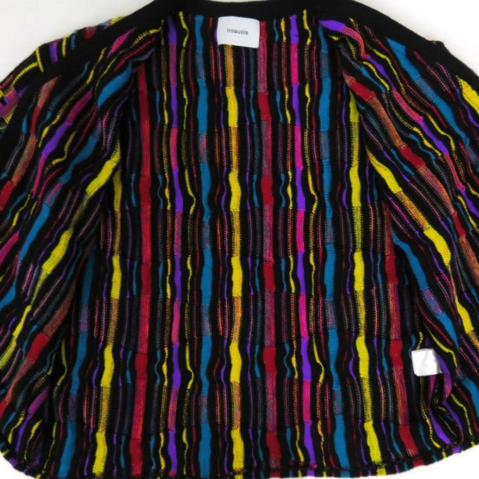 Iroquois 7GG Pullup Crazy Knit Cardigan Multi Size 1