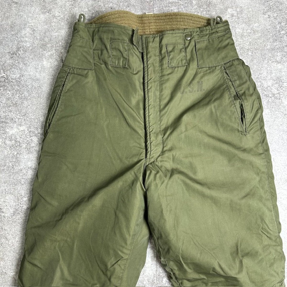 U.S.NAVY 40s Vintage Submarine Fleece Pants Green Size M