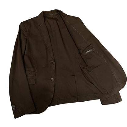 Neil Barrett 06SS Cotton Gabardine Blazer Brown Side Size S