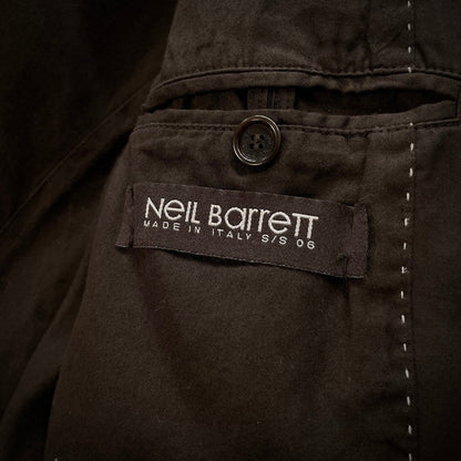 Neil Barrett 06SS Cotton Gabardine Blazer Brown Side Size S