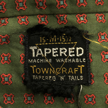 Towncraft 60s 3-Point BD Patterned Shirt Olive Size 15