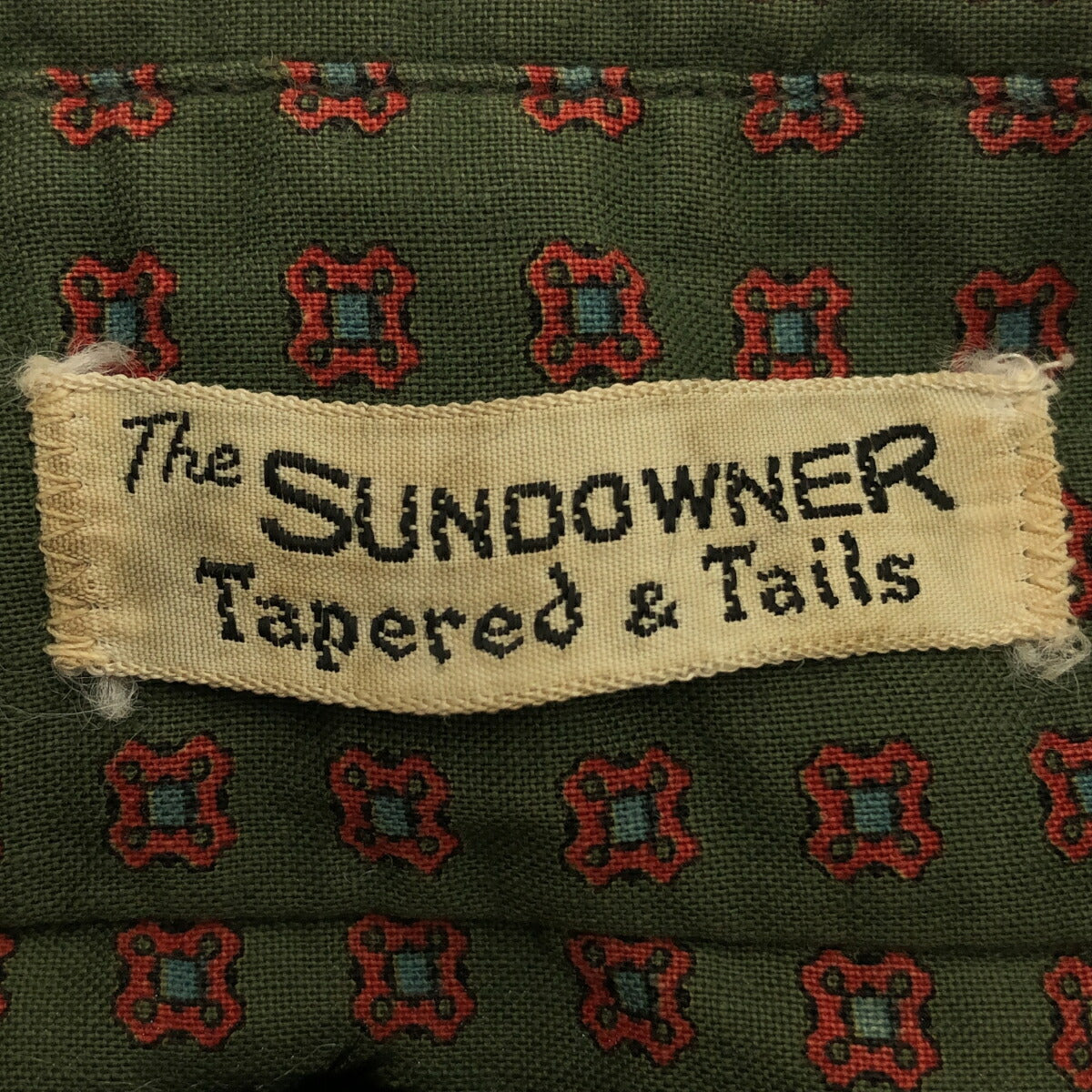 Towncraft 60s 3-Point BD Patterned Shirt Olive Size 15