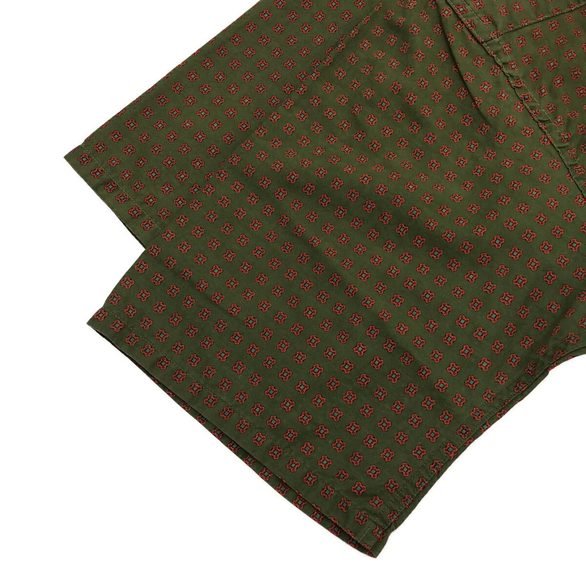 Towncraft 60s 3-Point BD Patterned Shirt Olive Size 15