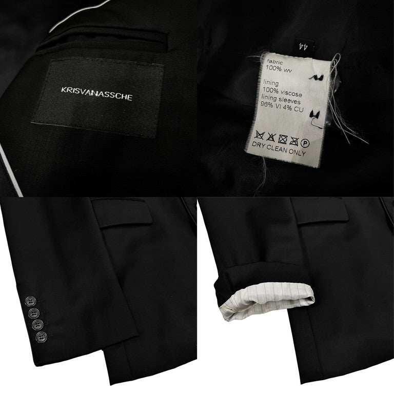 Kris Van Assche 06AW Wool Gabardine 2B Layered Size 44